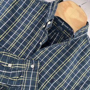 Polo Ralph Lauren Large Button Down Blaire Stretch Comfort Blue White Plaid
